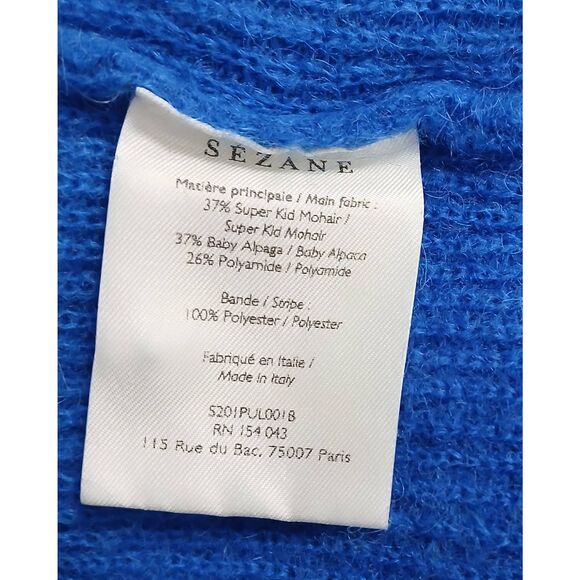 Sezane womens medium sweater kid mohair baby alpaca ocean sky blue - Picture 7 of 9